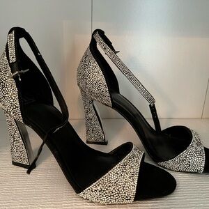 Jennifer Lopez Black and Crystal Heels